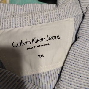 Calvin Klein Jeans Blue Striped Shirt XXL